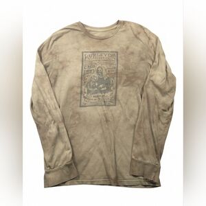 Hurley Slim Fit Long Sleeve Skeleton Graphic Tie Dye Shirt Brown Size Small